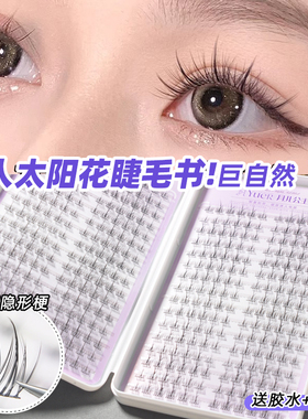 月儿公主太阳花睫毛书懒人三部曲假睫毛女自然仿真单簇细梗小恶魔