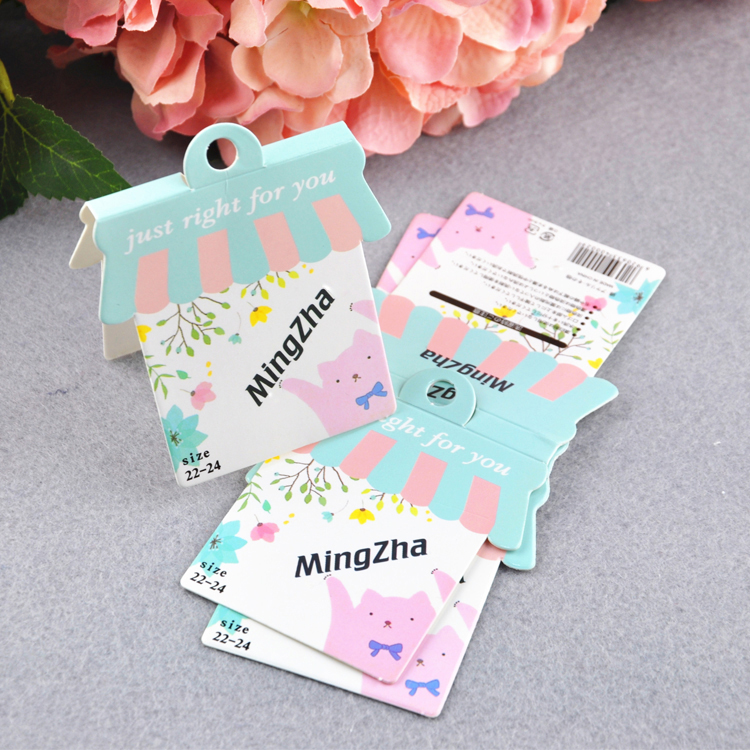 包装纸卡片袜子腰封定制服装吊牌合格证标签挂牌吸塑纸卡插卡印刷