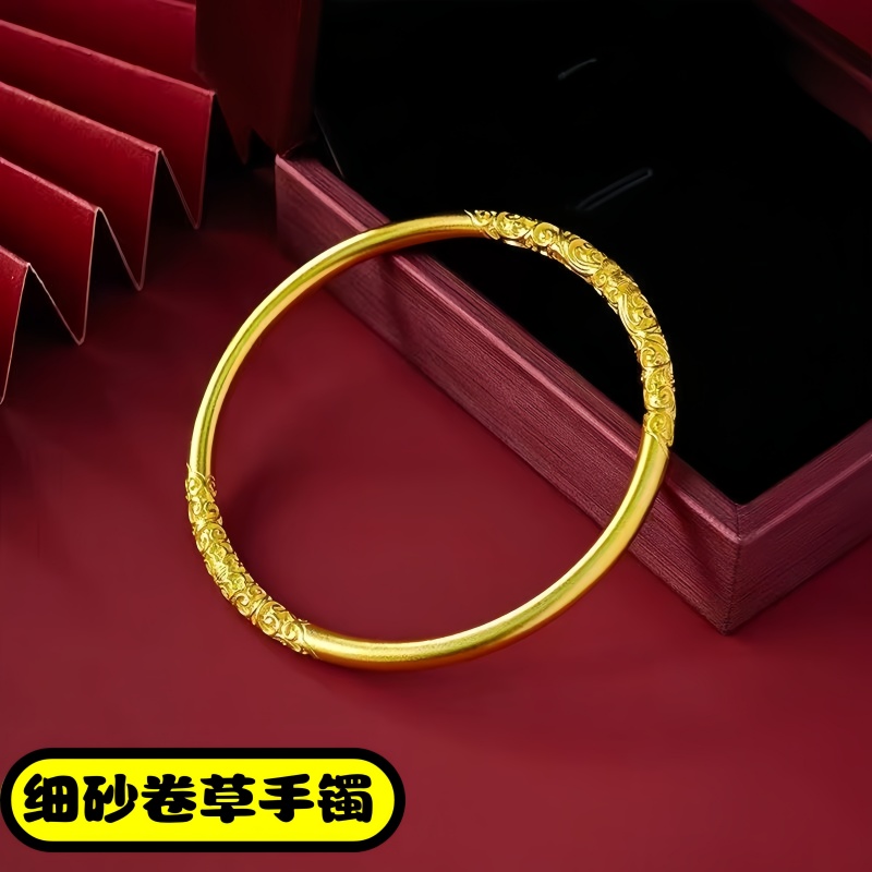 紫荆花金箍棒如意祥云金色手镯