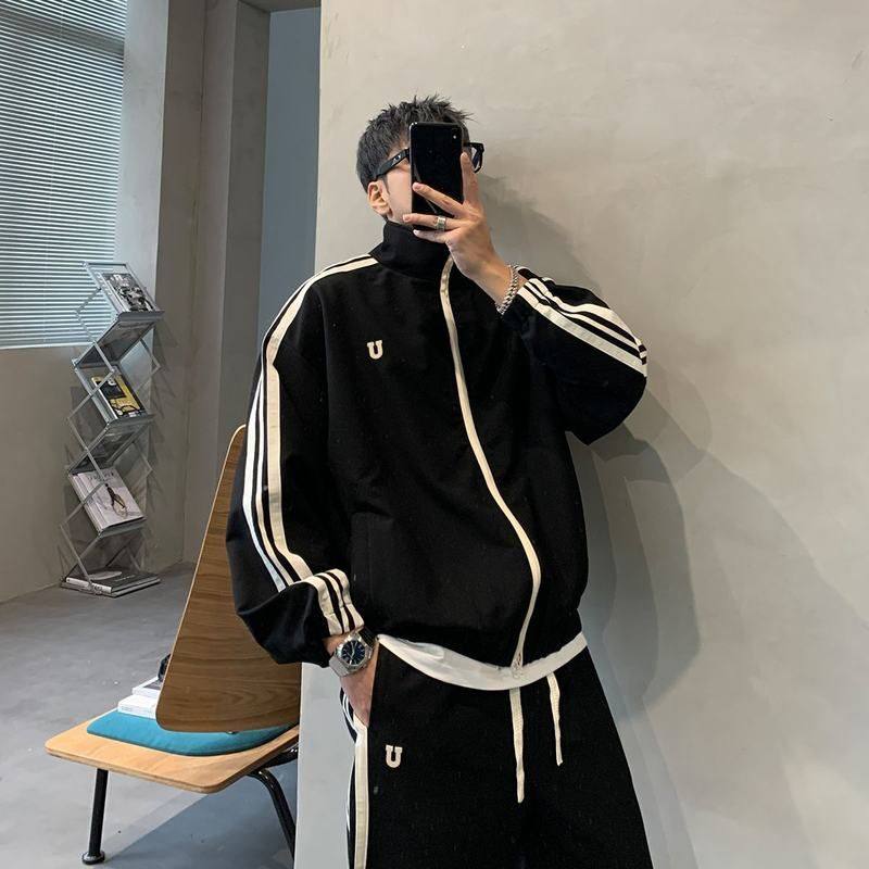 厂家直供2024春季新款休闲夹克男立领韩版潮流宽松学生运动风外套,男装,其他套装,淘宝优惠券,粉丝福利购,淘宝优惠卷