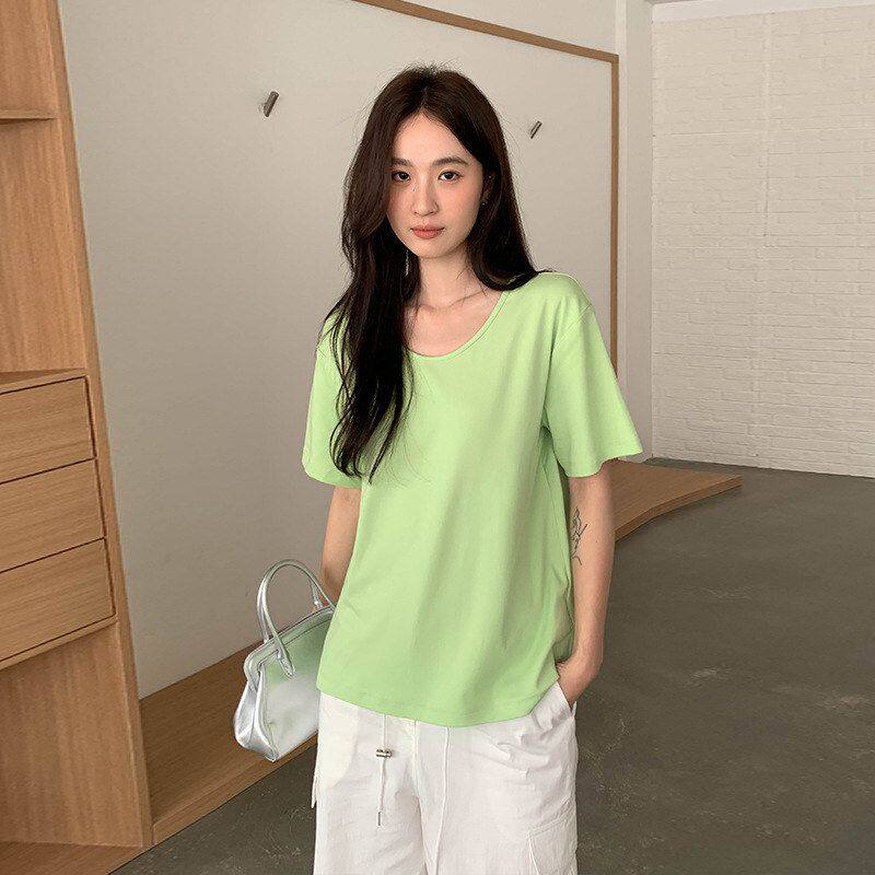 U女式领2026女t恤宽松女装新款春装上衣女短袖打底衫 十三行