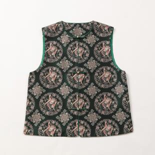 钱小萍宋锦十二生肖虎2025春季新款新中式国风马甲正品带钢印