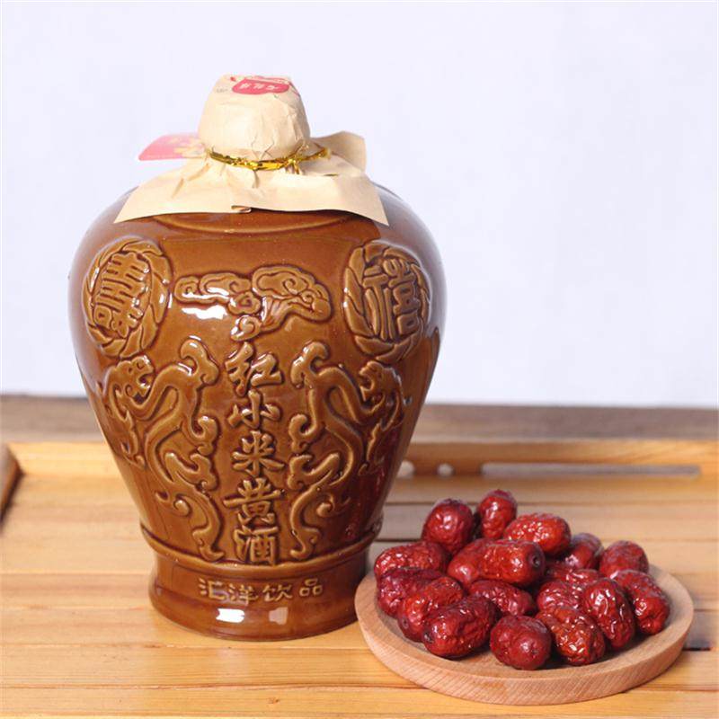 南阳西峡特产石龙堰红小米黄酒坛装1500ml非稻米黄酒手工酿制三斤