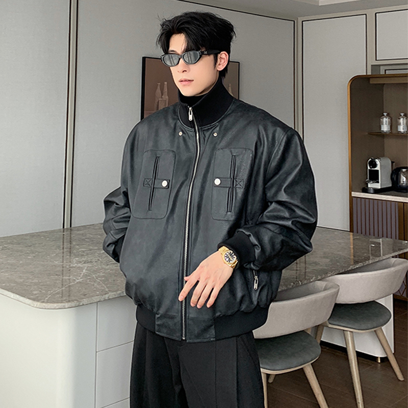 Hualun加棉加厚皮衣外套