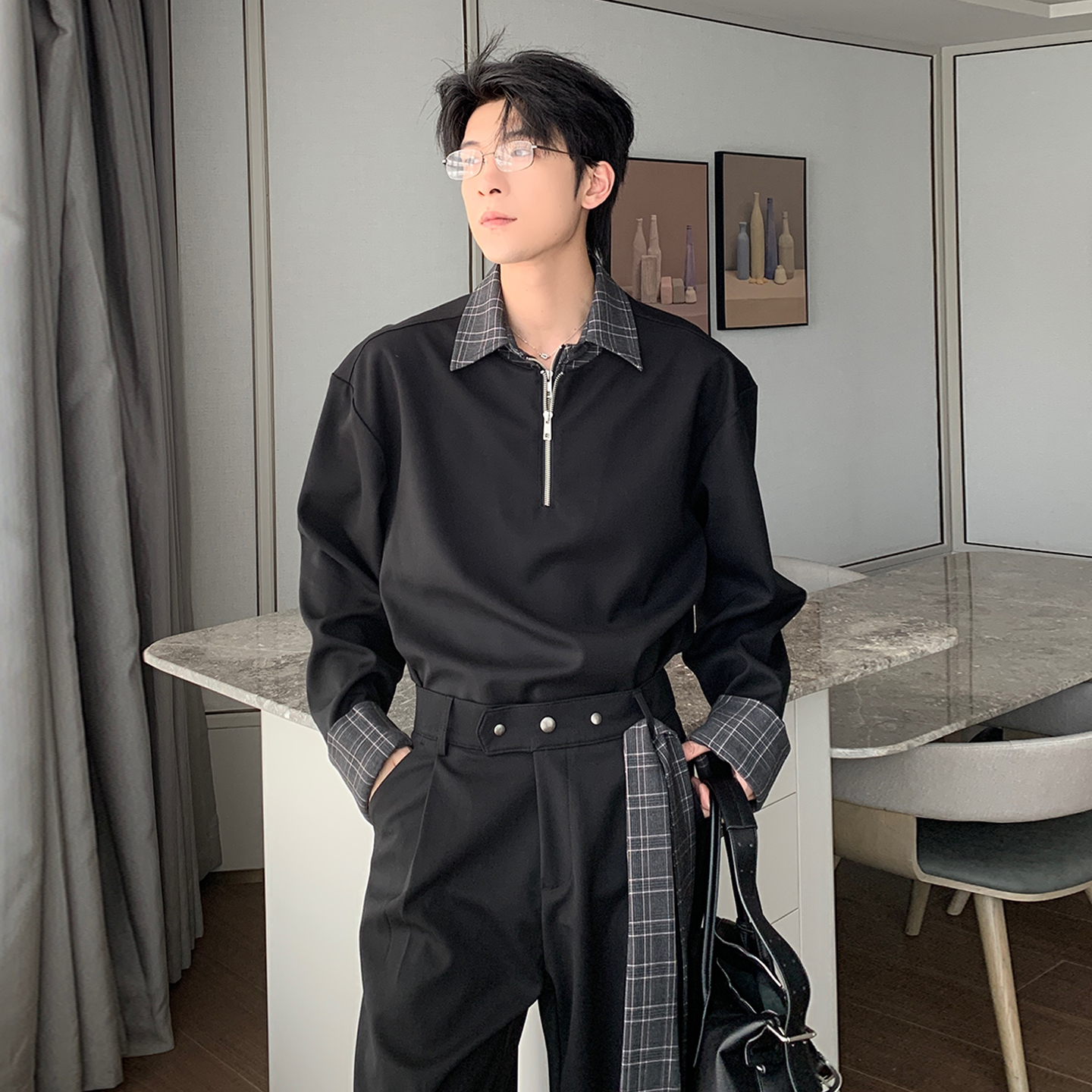 Hualun一整套半拉链卫衣套装男