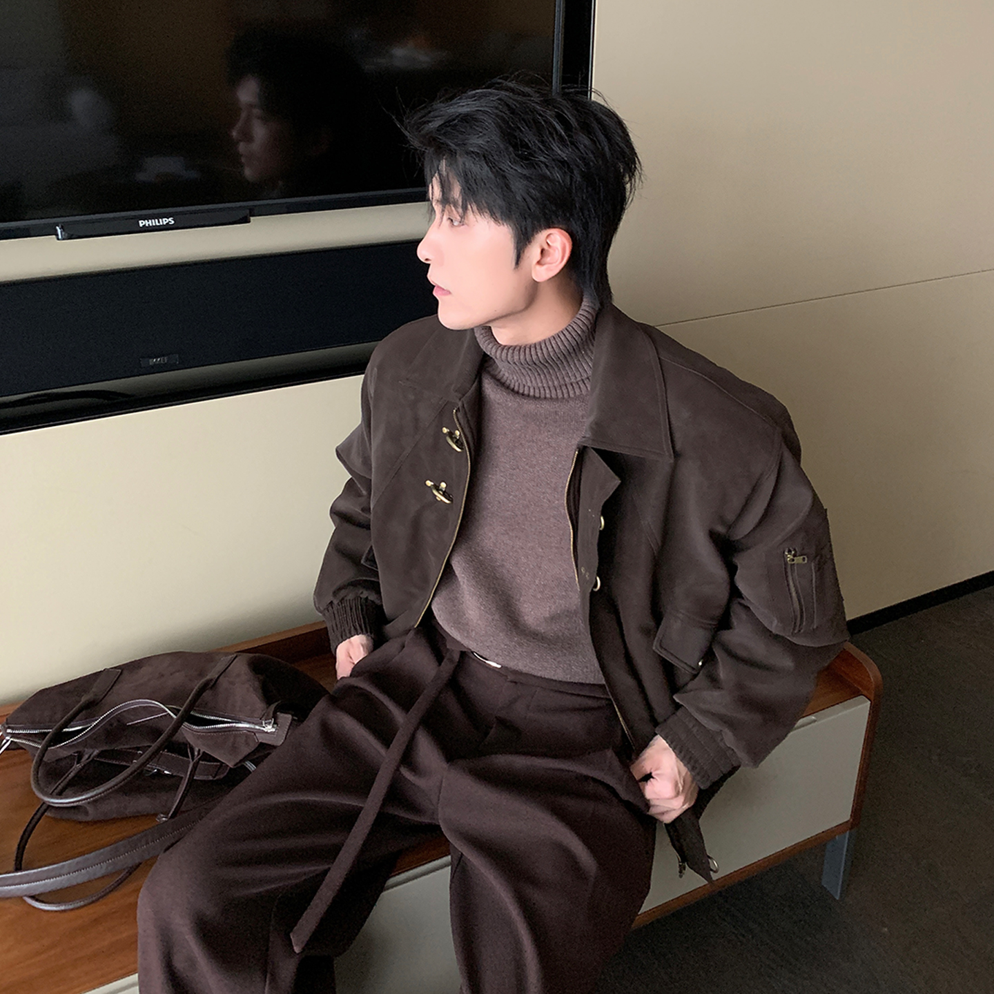 Hualun冬季男生过冬外套男夹克