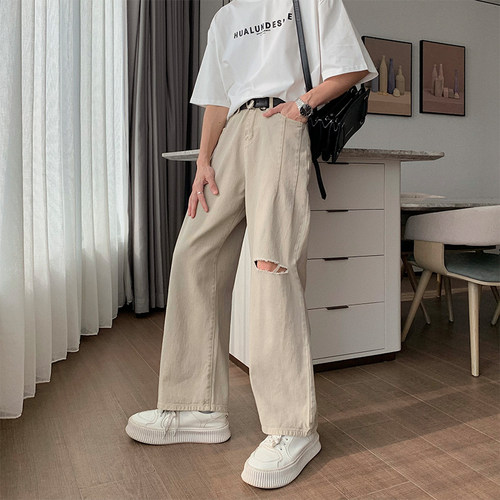 Hualun长裤夏季破洞装牛仔裤