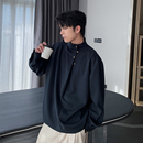 上衣 cleanfit潮流时尚 Hualun纯色休闲衬衣男款 秋冬高级感宽松衬衫