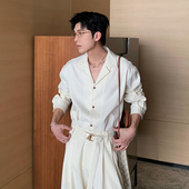 Hualun春秋时尚 一套潮 男休闲运动一整套搭配cleanfit韩版 衬衫 套装