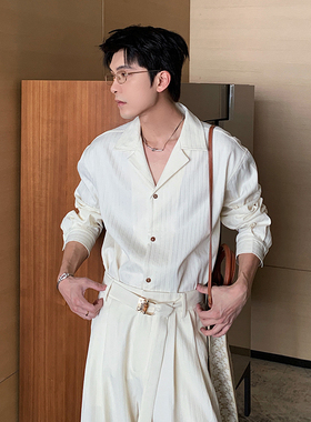 Hualun春秋时尚衬衫套装男休闲运动一整套搭配cleanfit韩版一套潮