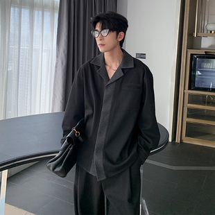 2024新款 Hualun秋冬加厚衬衣男款 衬衫 上衣男痞帅西装 休闲外套 长袖