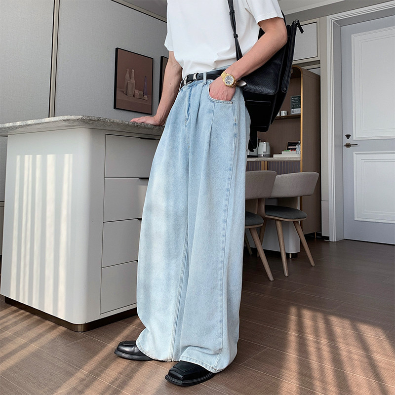 Hualun水洗男士牛仔裤高街潮牌夏季宽松潮流百搭阔腿裤休闲裤子男,男装,牛仔裤,淘宝优惠券,粉丝福利购,淘宝优惠卷