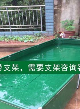 帆布鱼池定制大型水产养殖水箱绿色防水布游泳池刀刮布蓄水池油布