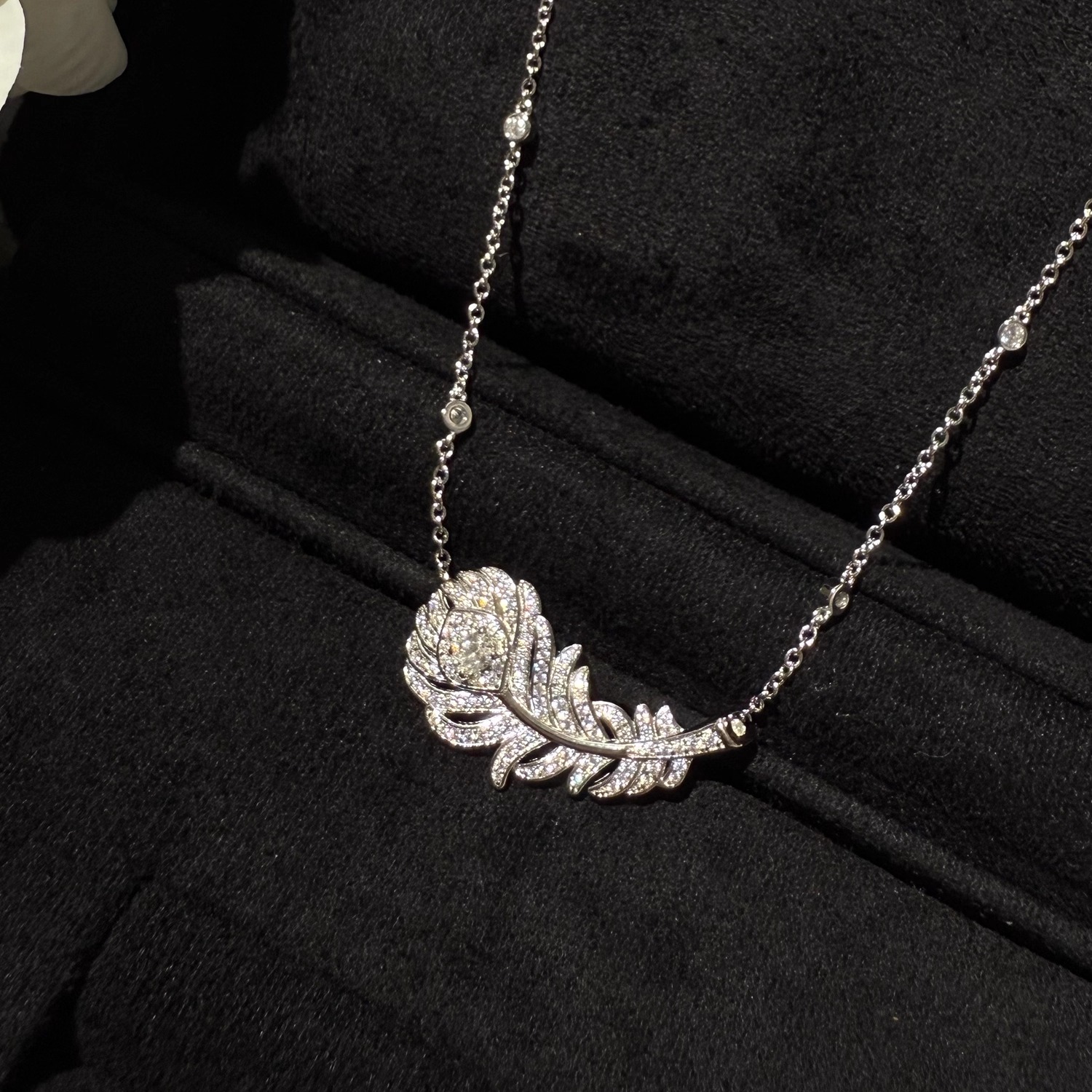 珠宝级羽毛项链戒指科技钻