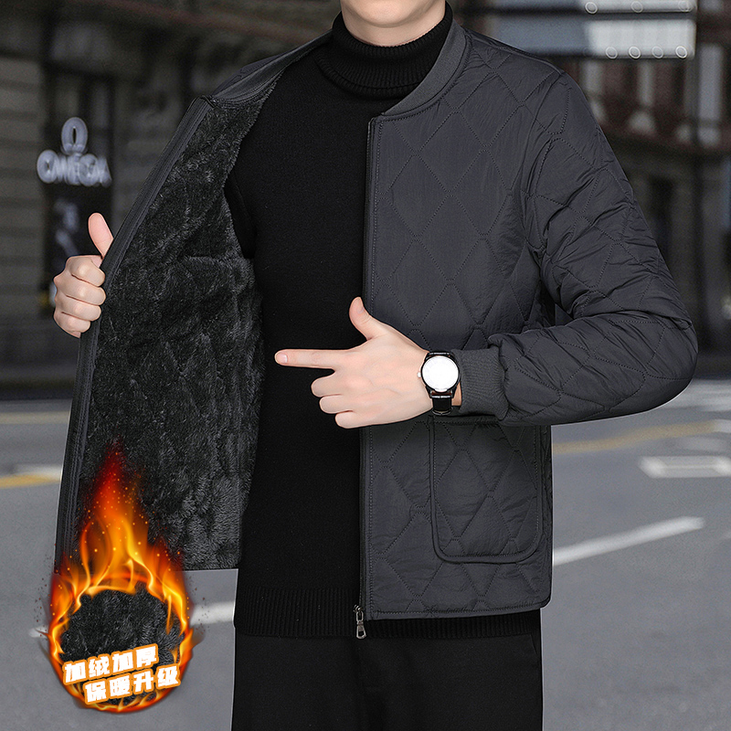 2025新款男士内胆羽绒棉衣加绒加厚棉服男内搭爸爸装大码内穿外套