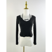 针织衫 J2017韩系假两件挂脖长袖 春秋纯欲修身 女装 上衣2025新款