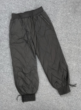 J2145松紧腰绗缝菱格显瘦女羽绒裤2026新款时尚外穿束脚保暖裤