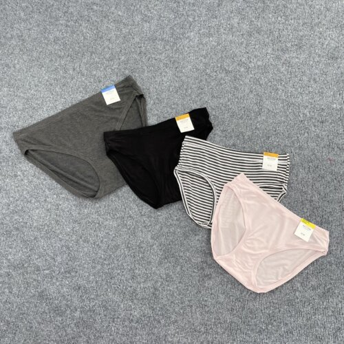 外贸新品柔软舒适人棉女士内裤基础款中腰轻松好穿三角裤