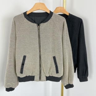 拉链夹克衫 宽松休闲棒球服外套小个子春秋款 女装 B2211日单新款