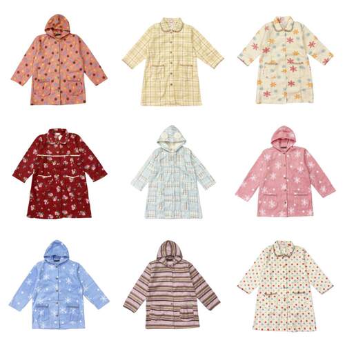 B3141日单新款可爱印花儿童摇粒绒家居服单排扣双口袋柔软睡衣