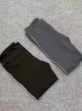 C7148外贸新款弹力瑜伽裤女侧边白条修身显瘦裸感打底裤
