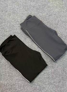 C7148外贸新款弹力瑜伽裤女侧边白条修身显瘦裸感打底裤