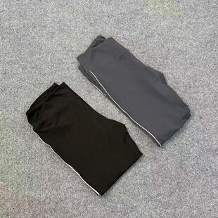 C7148外贸新款弹力瑜伽裤女侧边白条修身显瘦裸感打底裤