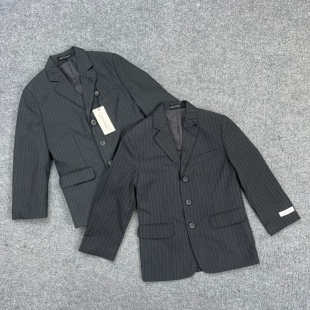 B5005外贸新款 外套带垫肩西服可亲子 女士单排扣条纹休闲西装
