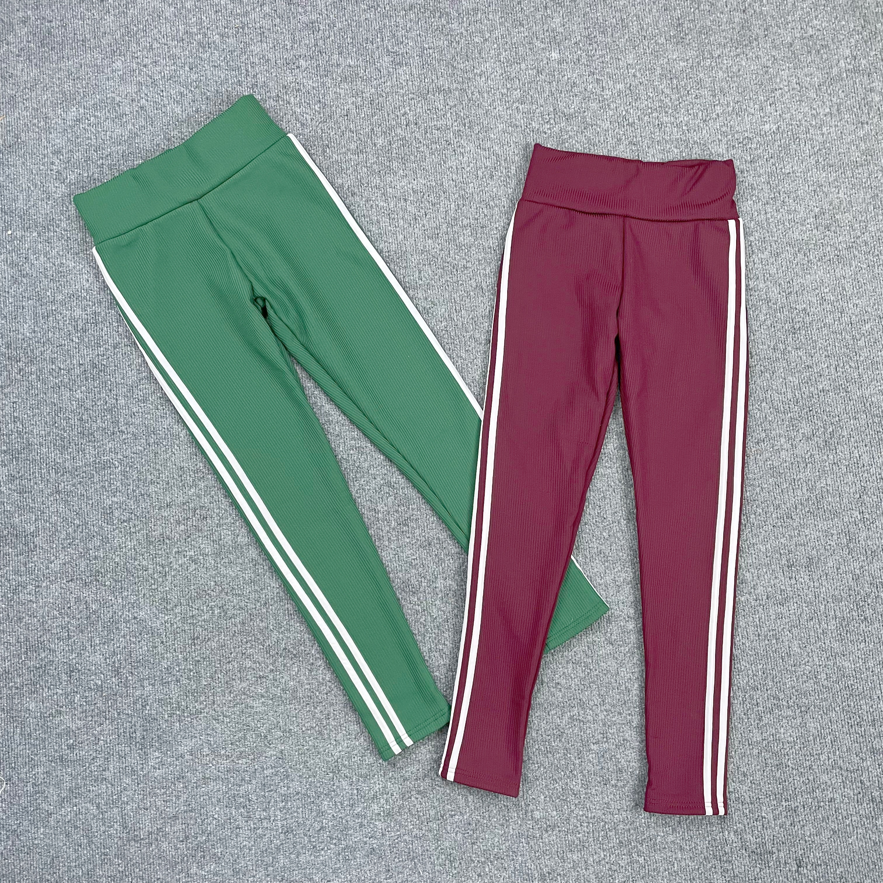 B7205冬季新款女装侧边条跑步运动裤加绒保暖修身外穿高腰长裤