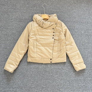 M5007复古立领短款棉服女冬季纯色设计感显瘦小个子棉衣短外套