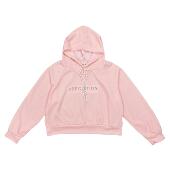 女抽绳连帽立体字母压花卫衣宽松学生短款 A1086秋季 新款 套头上衣