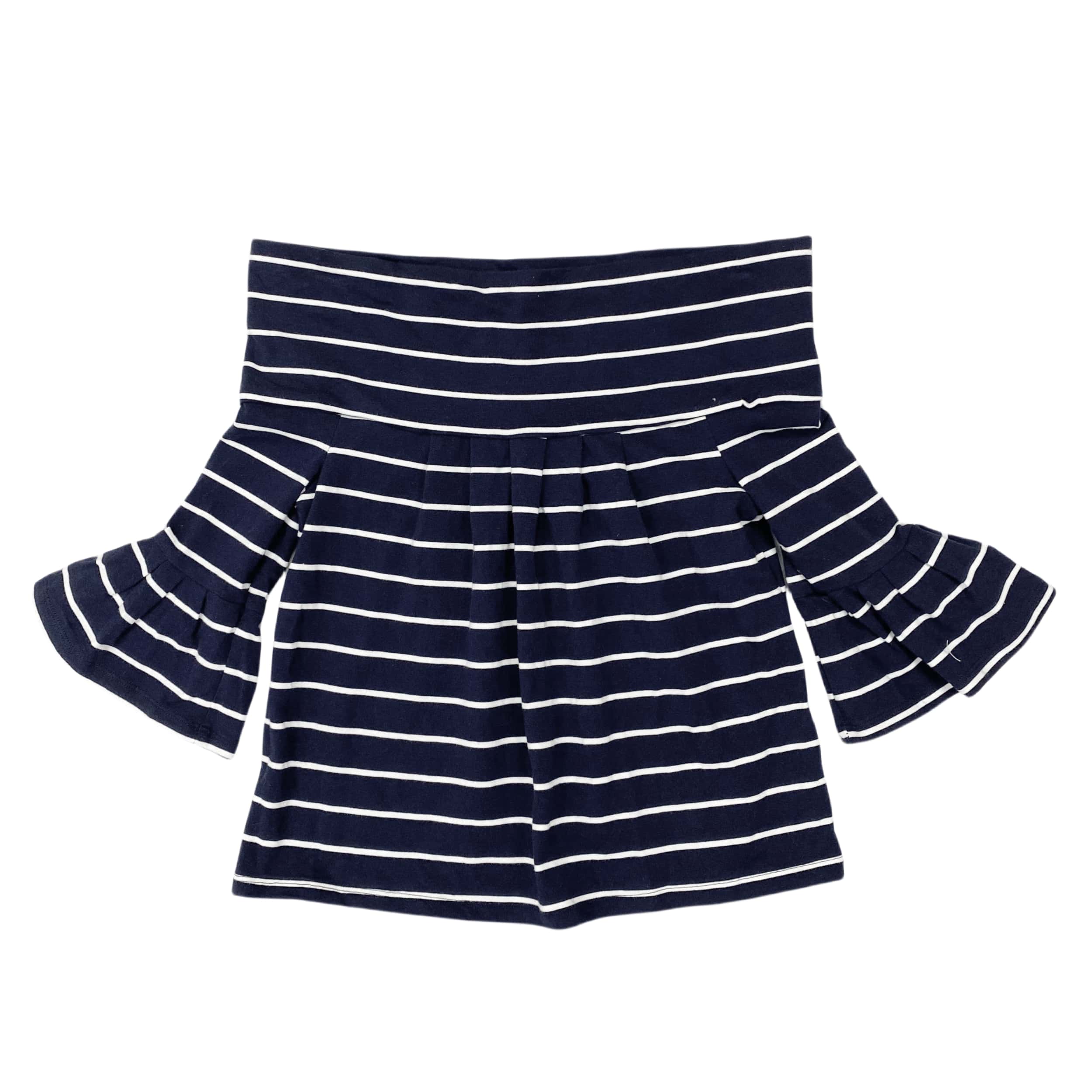 B3148外贸新款童装一字肩条纹修身上衣棉质舒适亲肤打底衫可亲子