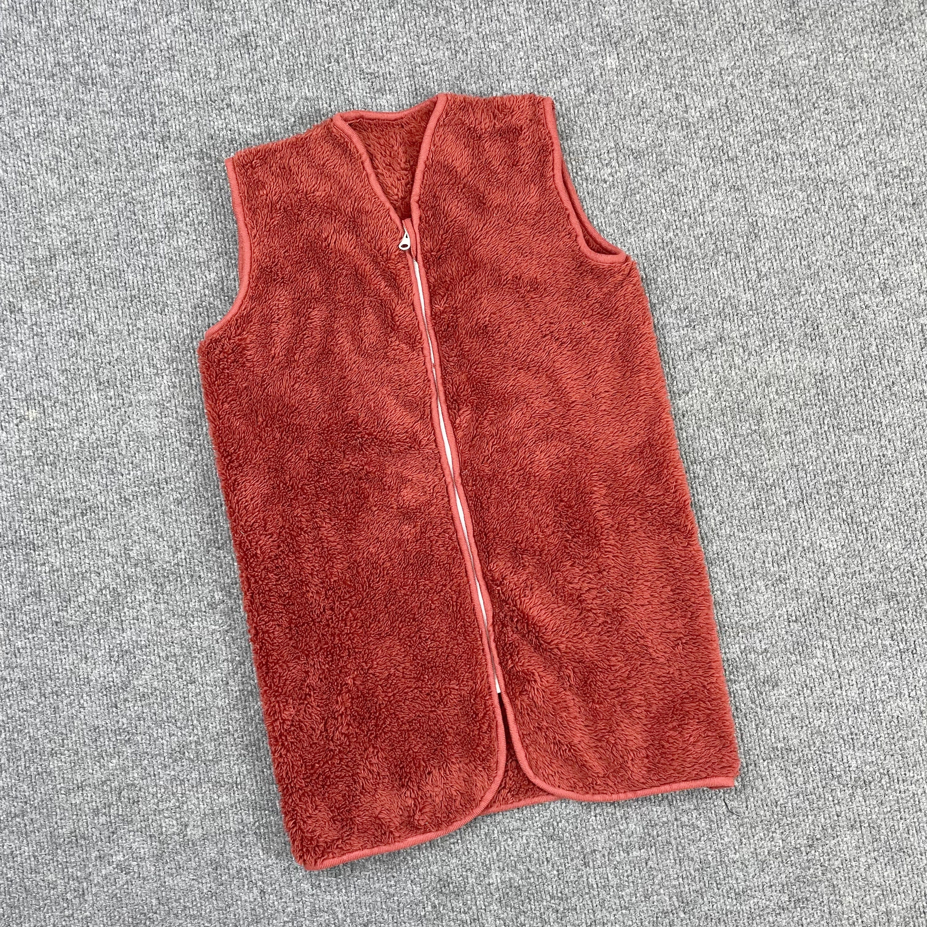 B7219女士珊瑚绒纯色马甲2025日单新款拉链保暖上衣简约外搭坎肩