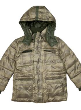 A2124冬季新款童装连帽多口袋时尚格子棉服男童保暖休闲棉袄外套