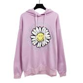 H1032冬季 印花女抓绒卫衣宽松休闲上衣减龄帽衫 新款 抽绳连帽时尚