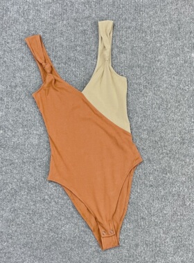 B2192外贸新款女装性感拼色定位衣修身显瘦辣妹塑身衣内搭连体衣