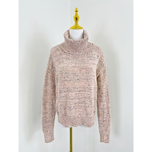 毛衣小个子雪尼尔保暖套头线衫 E6088外贸新款 女宽松高领塌肩长袖