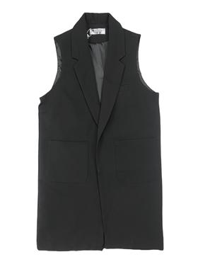 B1003韩单新款女装中长款西装坎肩秋季时尚百搭显瘦无扣马甲外套