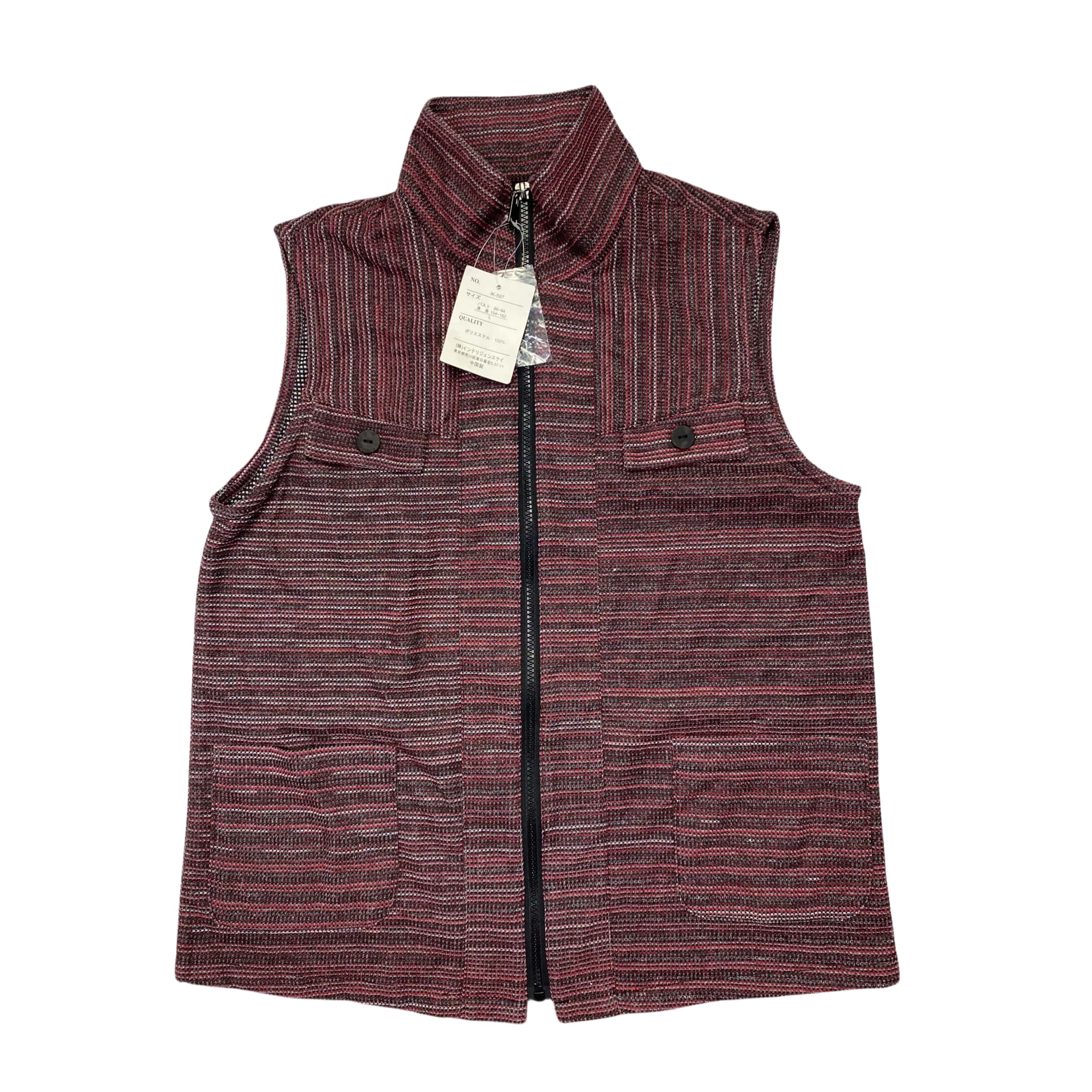 A3160日单新款女装立领混色拉链马甲春秋坎肩休闲时尚马夹外套