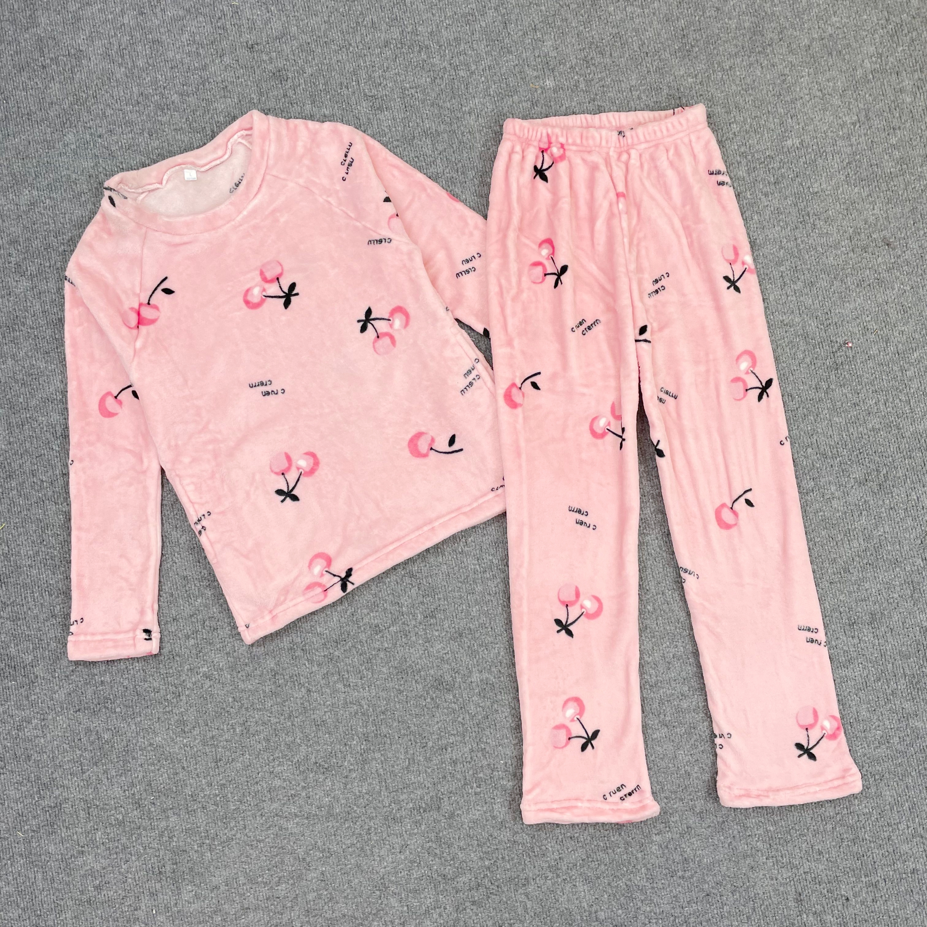 K1046秋冬新款女装珊瑚绒印花家居服套装亲肤舒适长袖长裤两件套