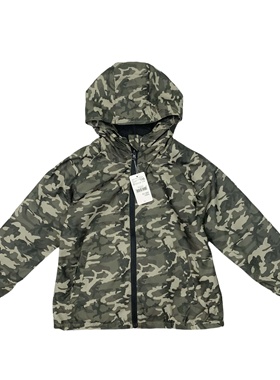E3141日单新款童装连帽迷彩外套男童户外宽松插肩长袖拉链夹克