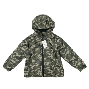 E3141日单新款童装连帽迷彩外套男童户外宽松插肩长袖拉链夹克