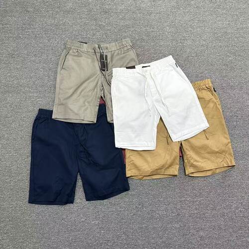M3052夏季新款棉麻男士休闲短裤简约纯色日常直筒五分裤