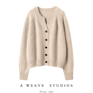 官方正品~加厚百分百纯山羊绒开衫女纯羊绒毛衣针织开衫外套秋冬