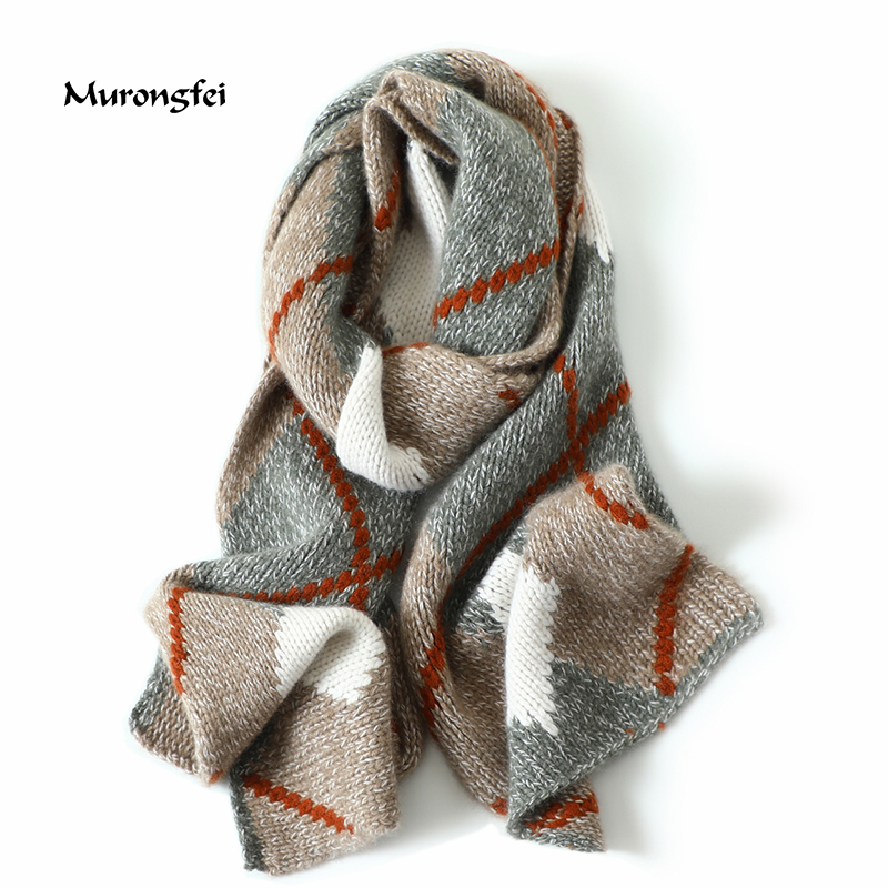 意大利几何图案围巾加厚毛线针织