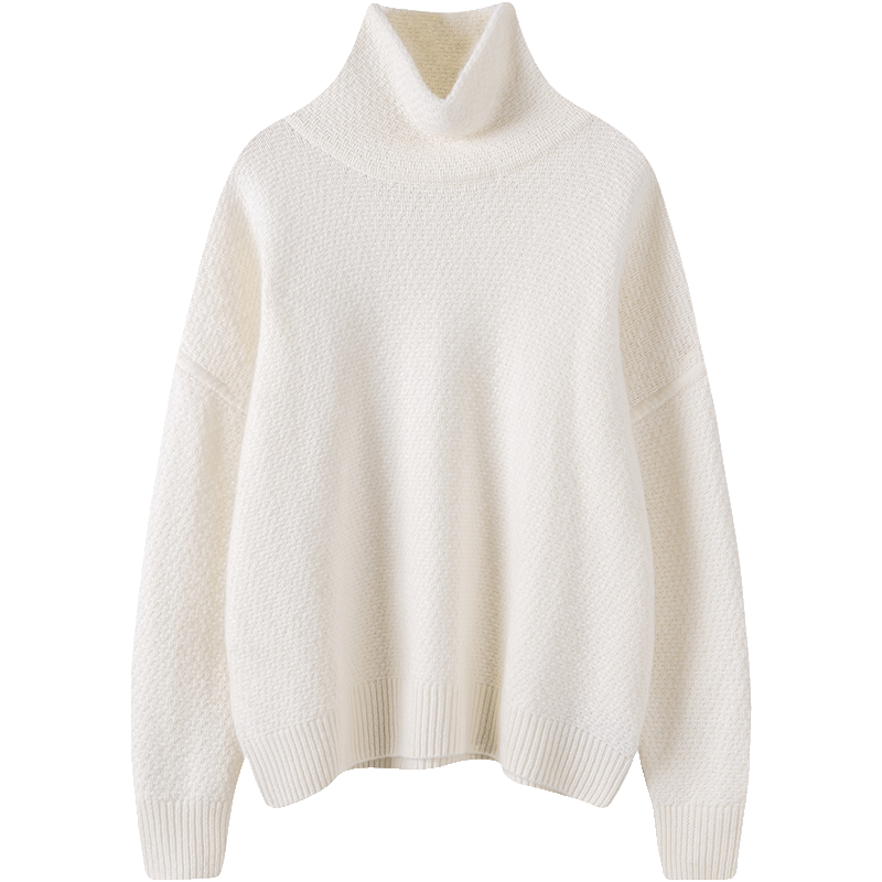 舒服到哭！这是什么针法美得不像话羊绒衫女纯羊绒高领羊绒毛衣厚