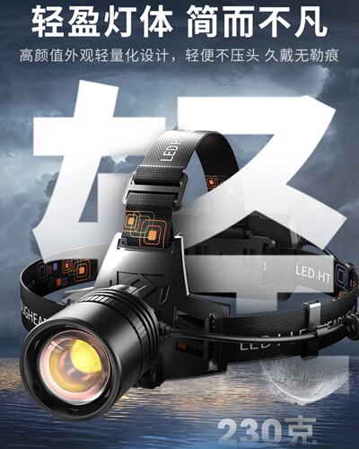 天火白激光强光头灯超亮长续航