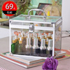 transparent Makeup box Dressing Acrylic Nail Tools storage box student mobile phone Storage box Lock portable