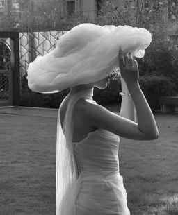 新娘法式复古抓纱帽纱头纱复古拍照婚纱照影楼摄影主头饰旅拍配饰