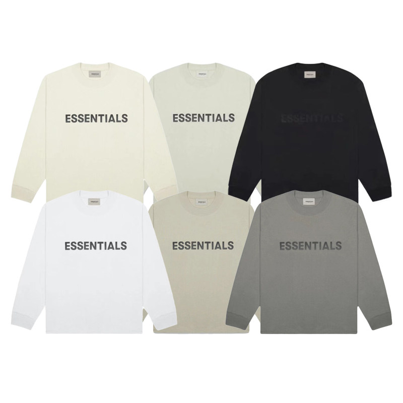 fog fear of god essentials 新款胸前字母标语印花圆领套头长袖